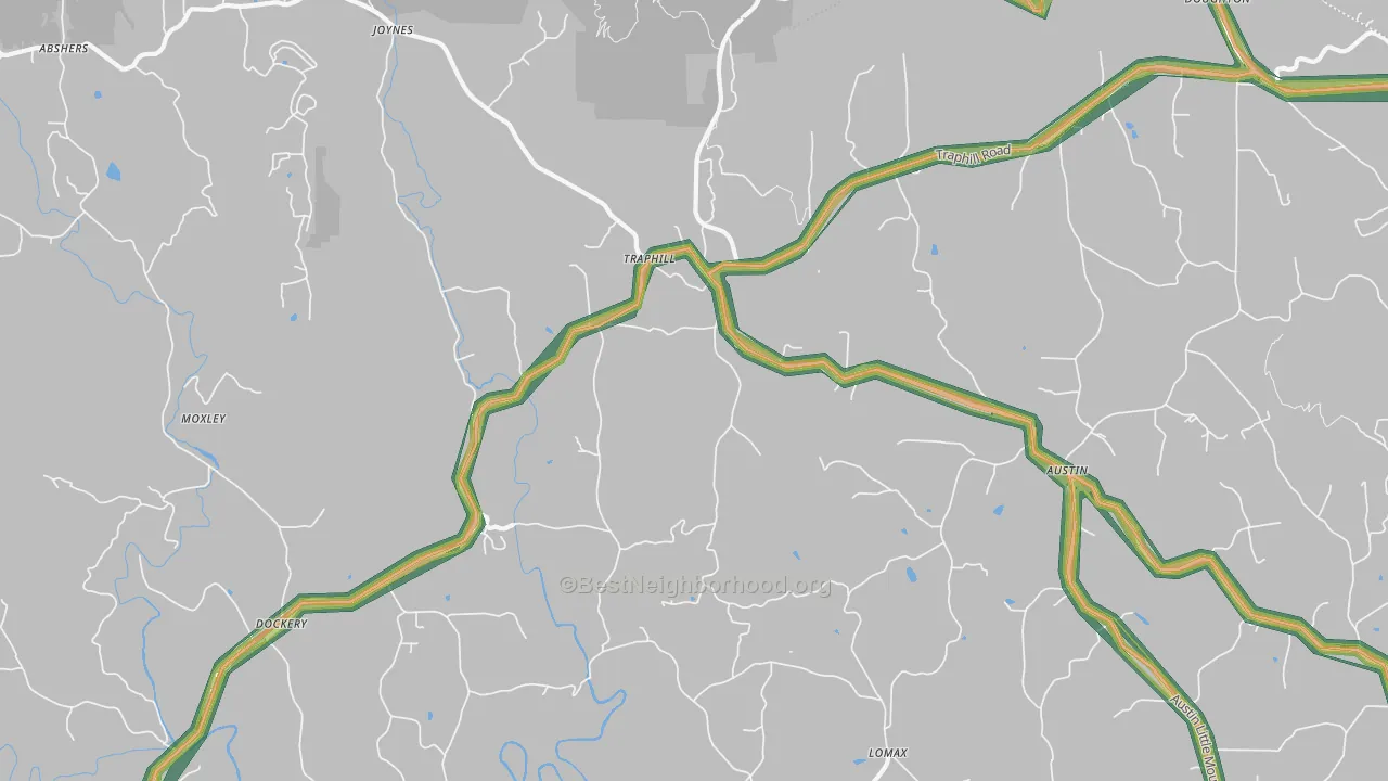 28685, NC Map of Noise Levels in 28685