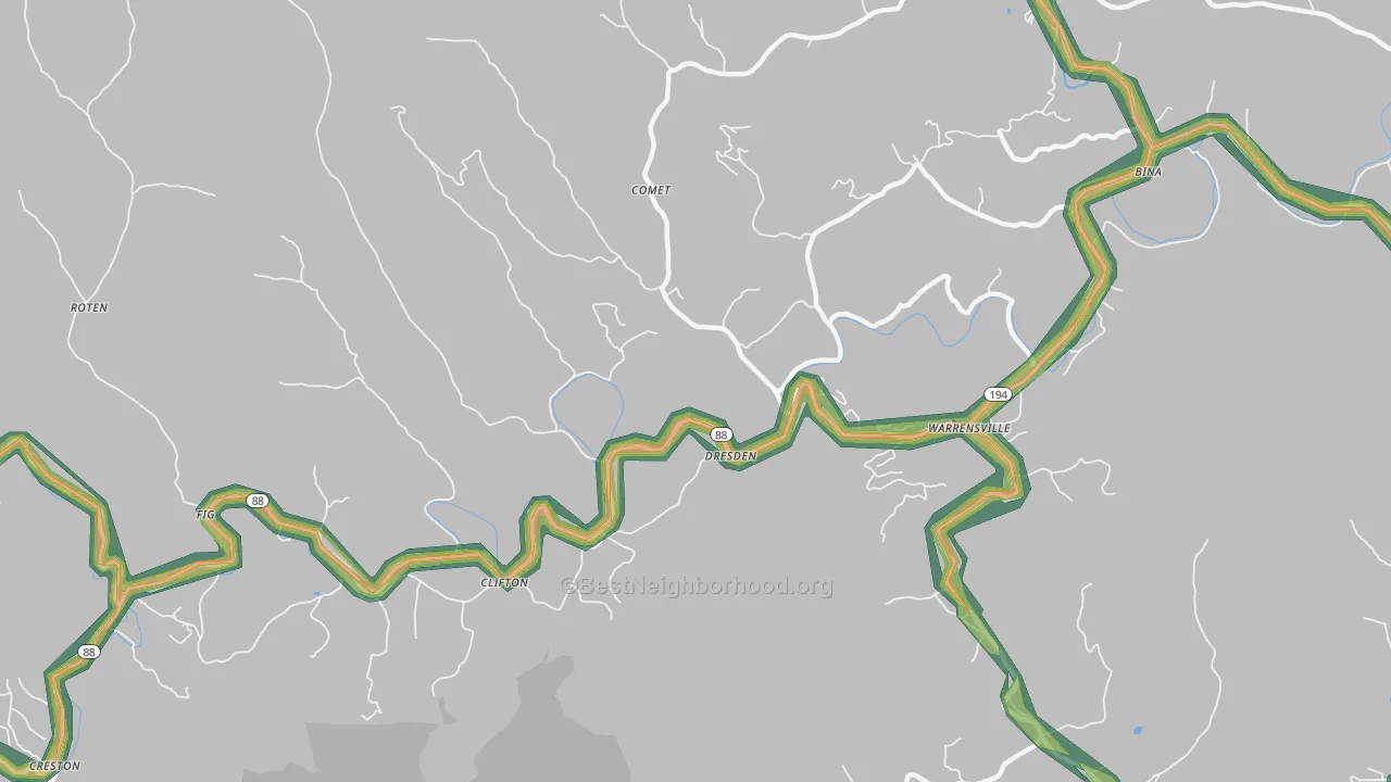 28693, NC Map of Noise Levels in 28693