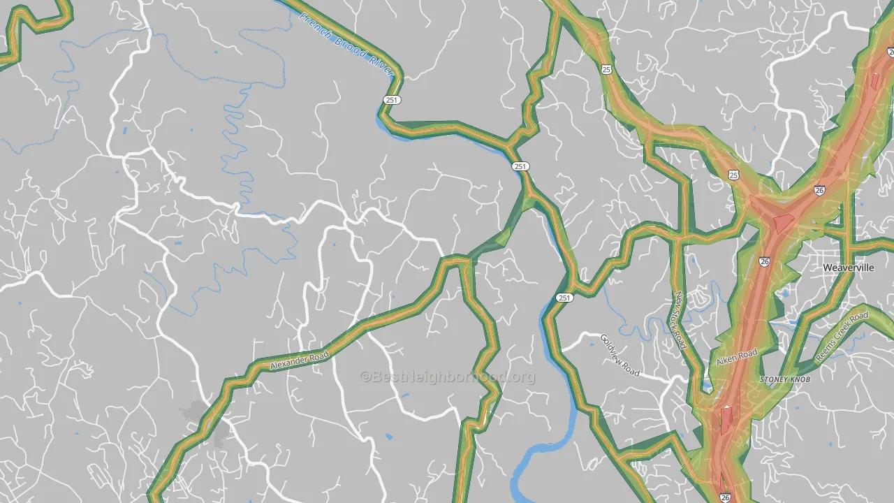28701, NC Map of Noise Levels in 28701