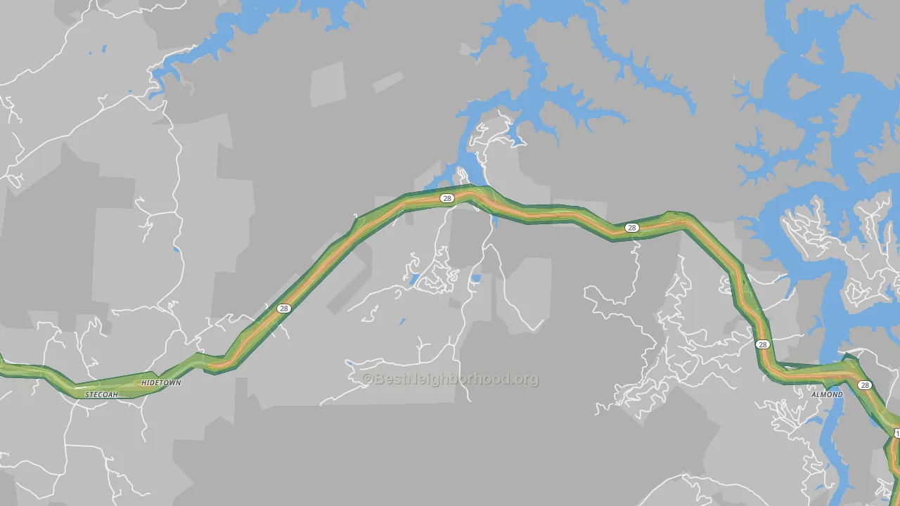 28702, NC Map of Noise Levels in 28702