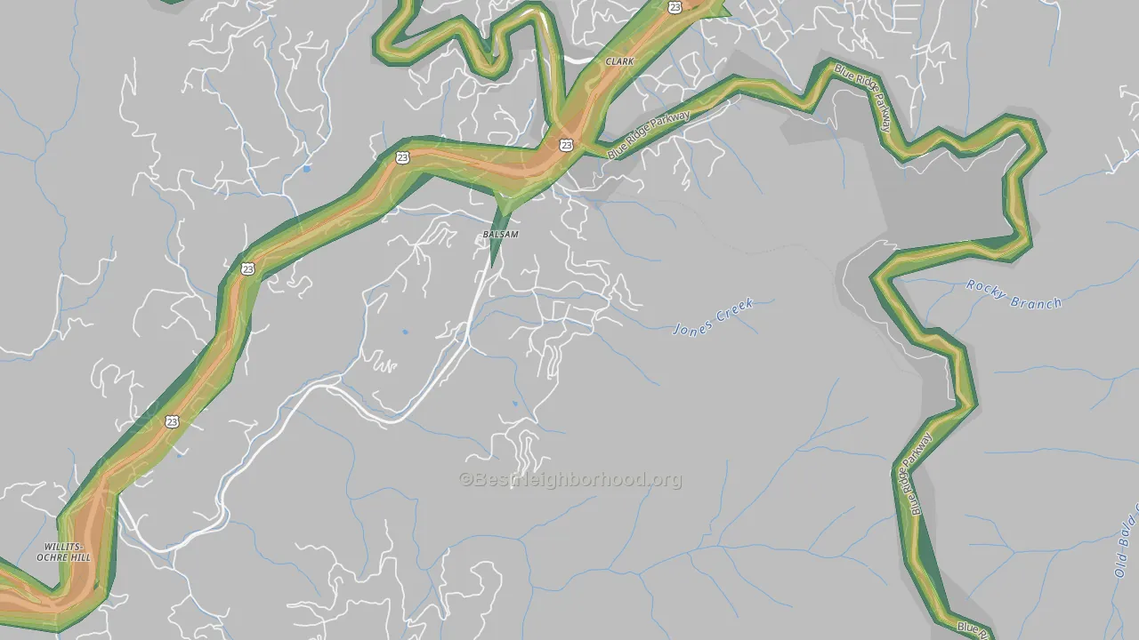 28707, NC Map of Noise Levels in 28707