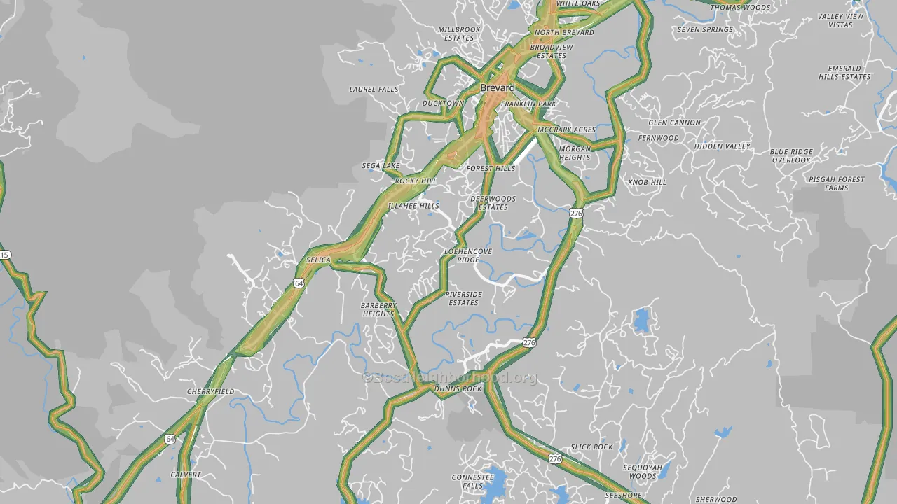 28712, NC Map of Noise Levels in 28712