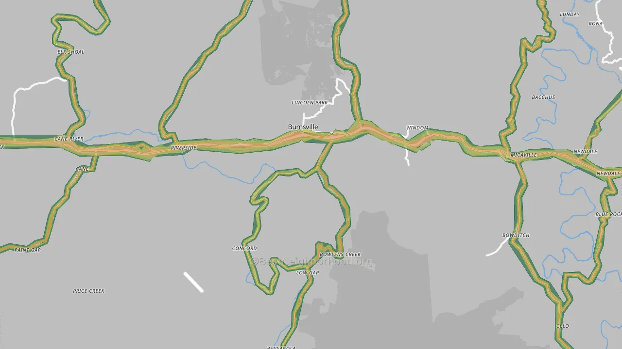 28714, NC Map of Noise Levels in 28714