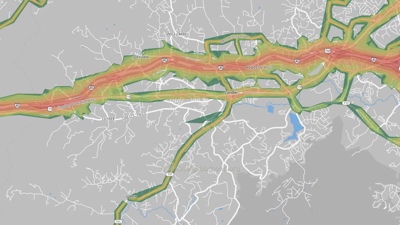 28715, NC Map of Noise Levels in 28715