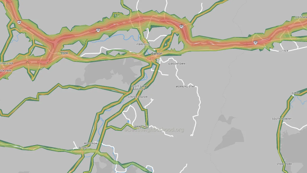 28716, NC Map of Noise Levels in 28716