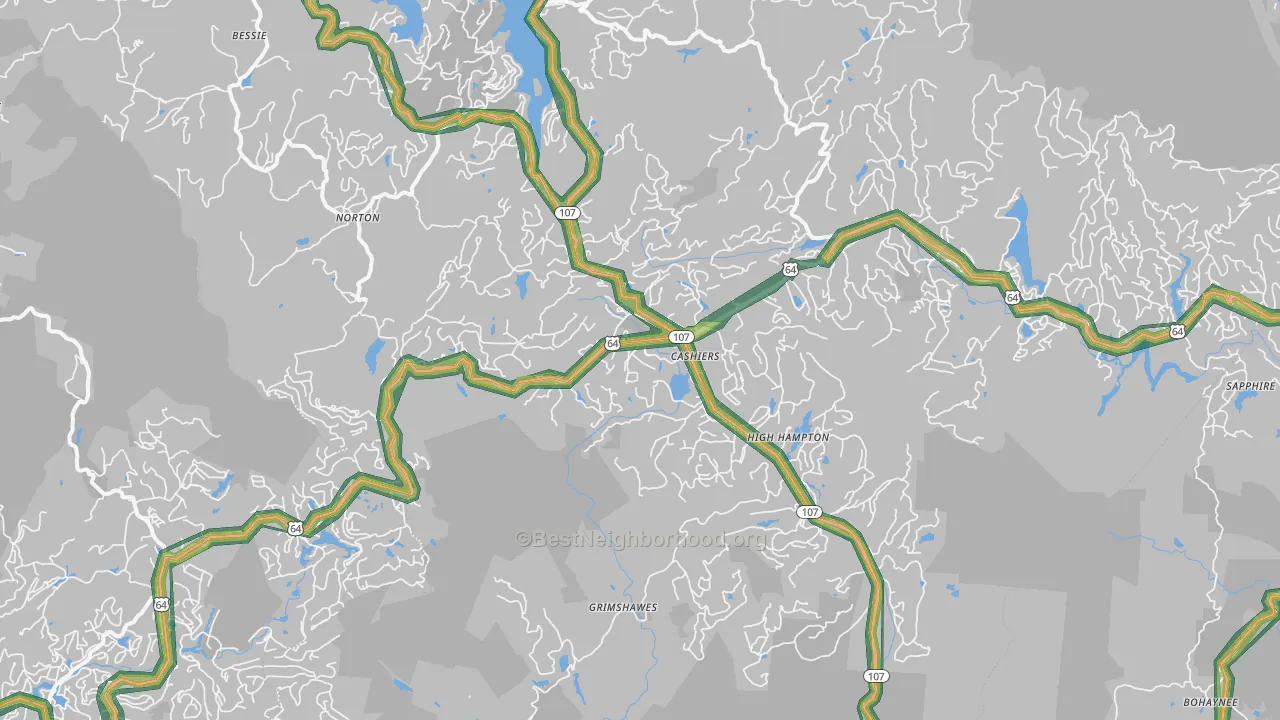 28717, NC Map of Noise Levels in 28717