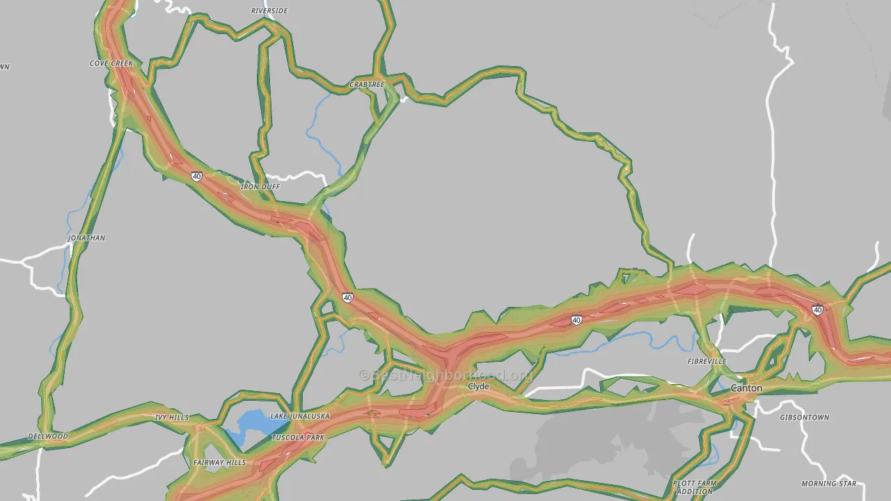 28721, NC Map of Noise Levels in 28721