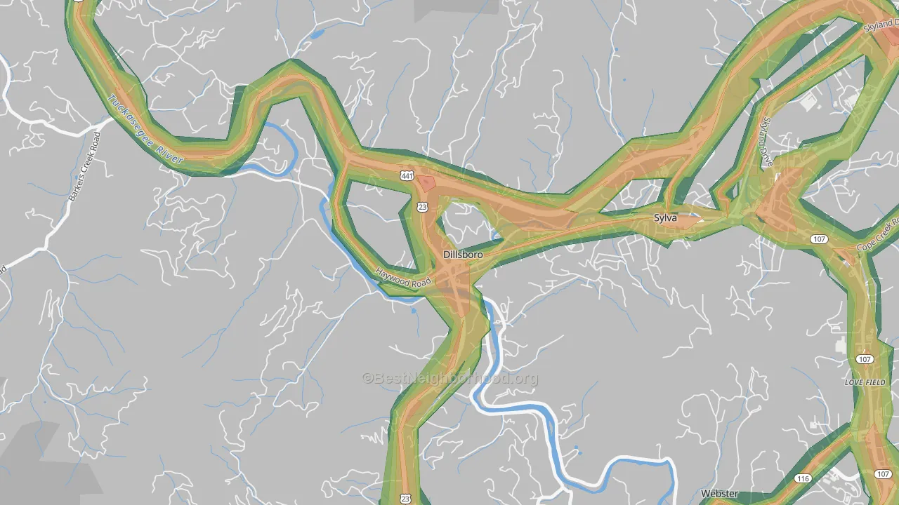 28725, NC Map of Noise Levels in 28725