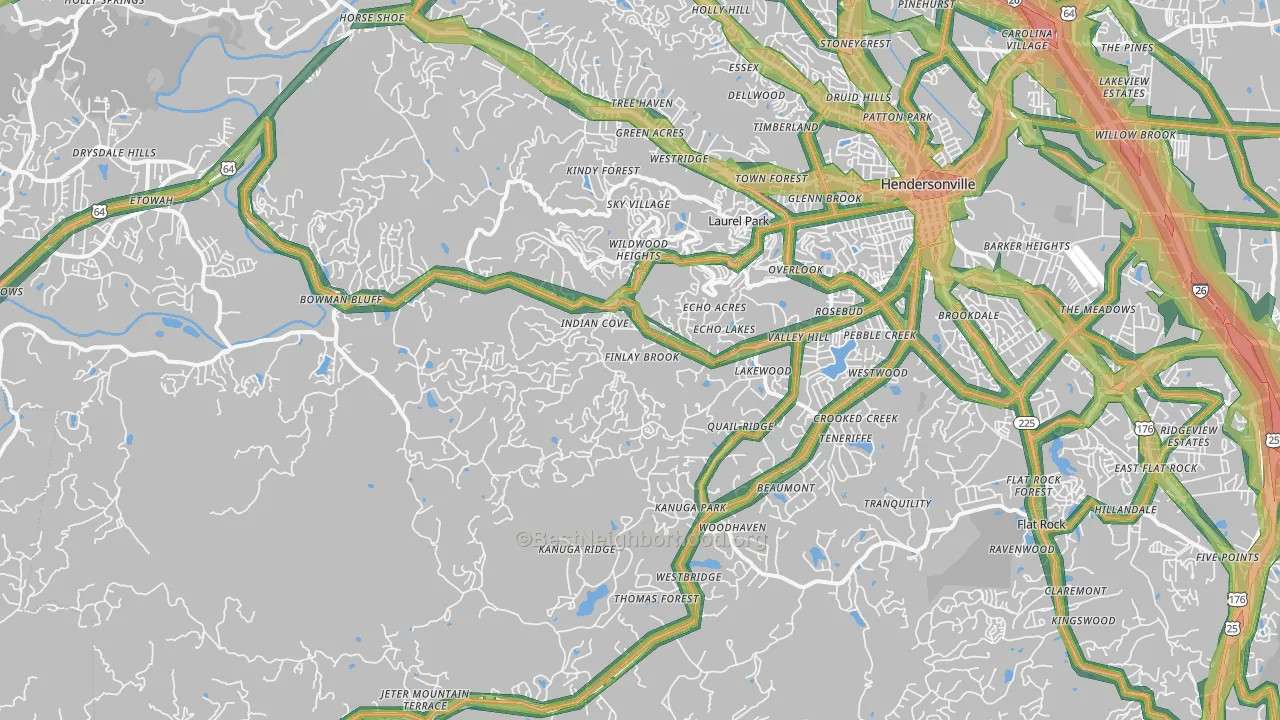 28739, NC Map of Noise Levels in 28739