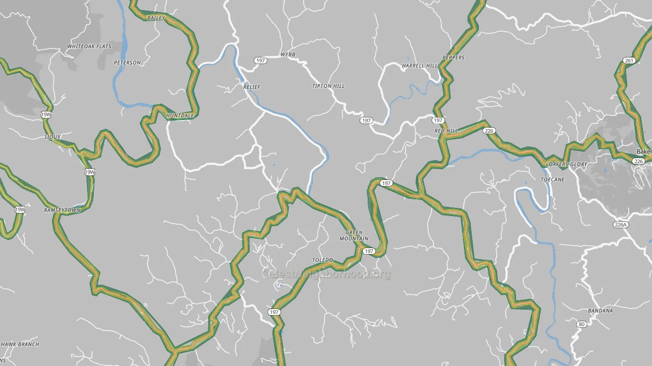 28740, NC Map of Noise Levels in 28740