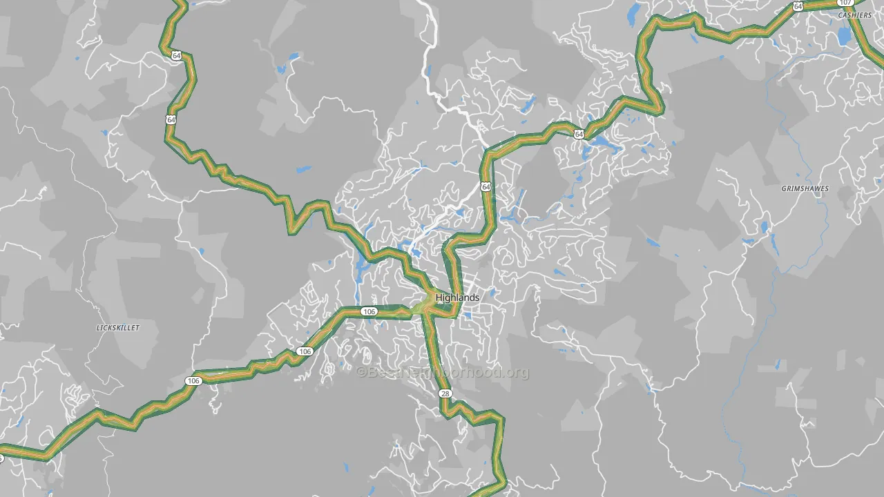 28741, NC Map of Noise Levels in 28741