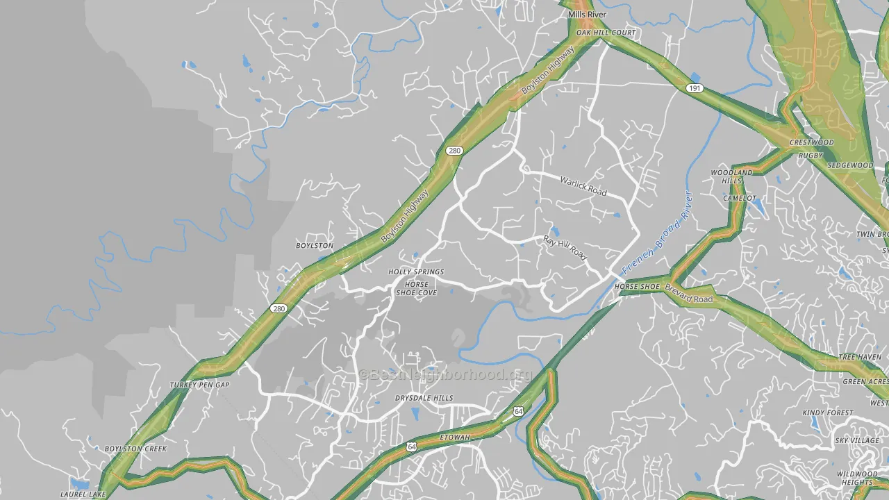 28742, NC Map of Noise Levels in 28742