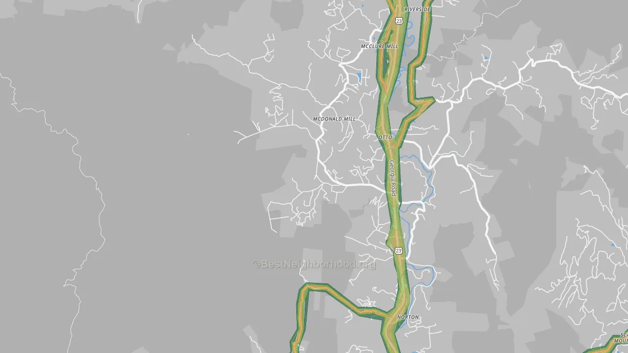 28763, NC Map of Noise Levels in 28763