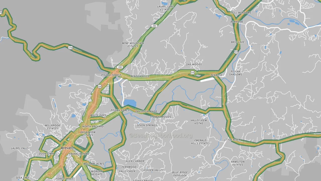 28768, NC Map of Noise Levels in 28768