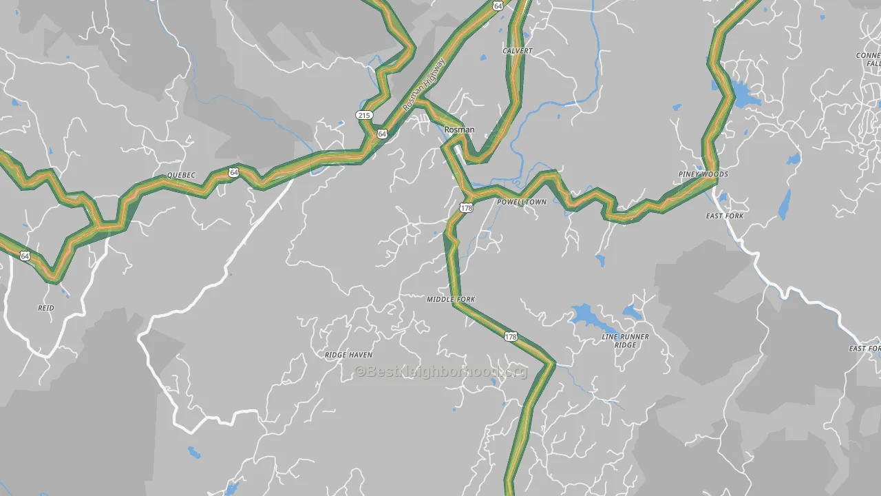 28772, NC Map of Noise Levels in 28772