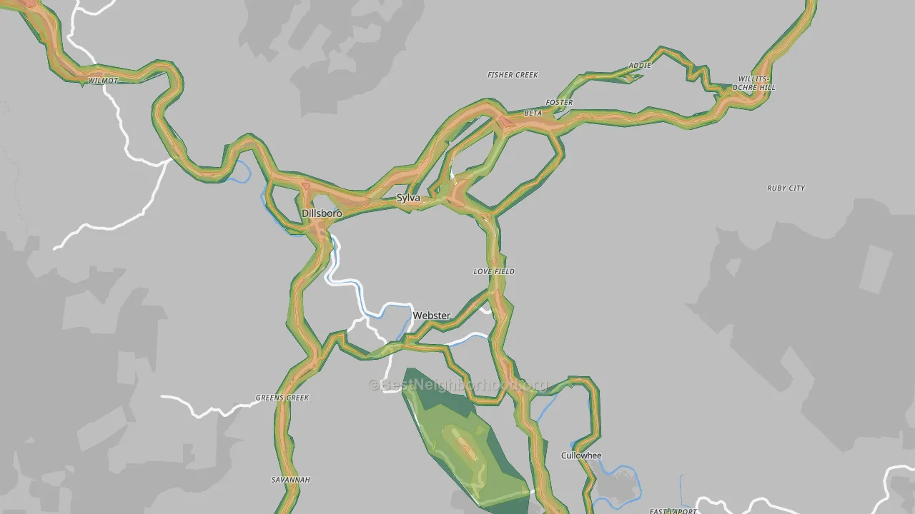 28779, NC Map of Noise Levels in 28779