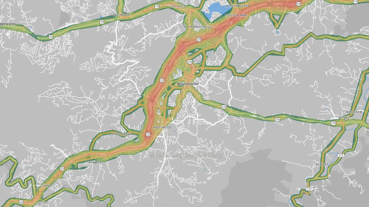 28786, NC Map of Noise Levels in 28786