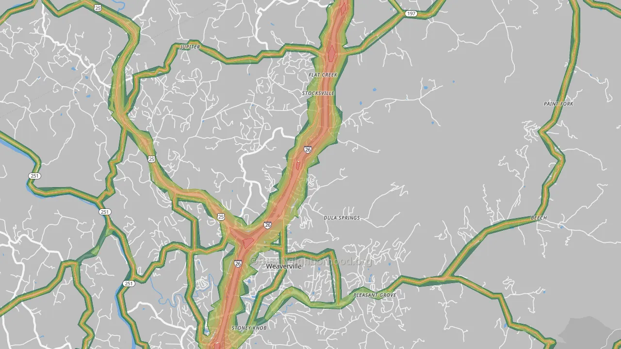 28787, NC Map of Noise Levels in 28787