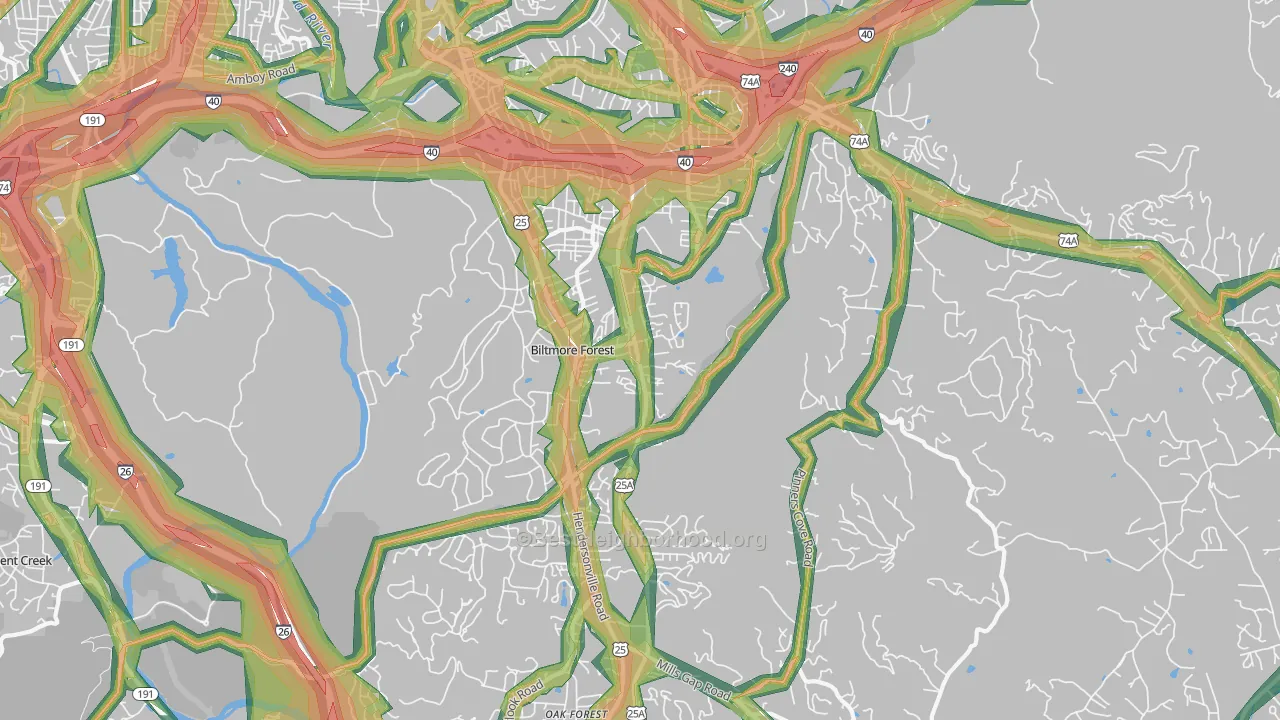 28803, NC Map of Noise Levels in 28803