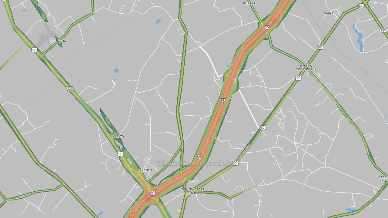 29001, SC Map of Noise Levels in 29001