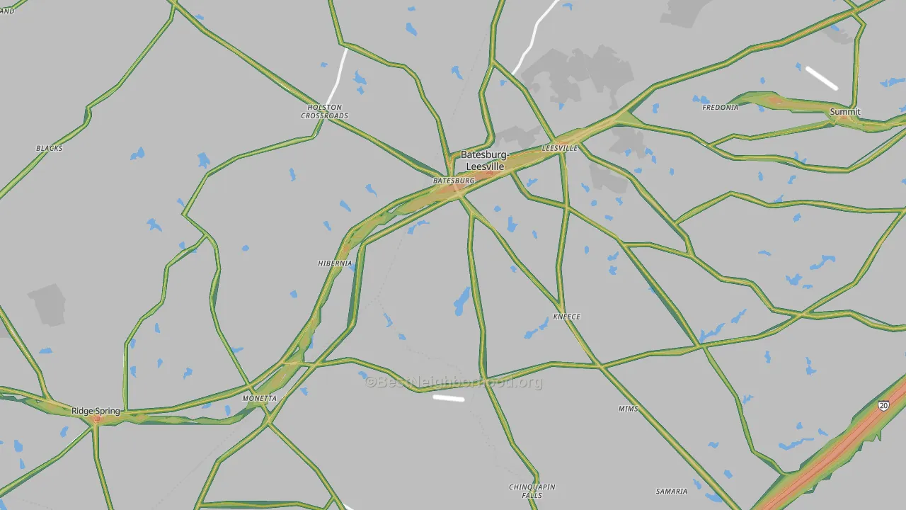 29006, SC Map of Noise Levels in 29006