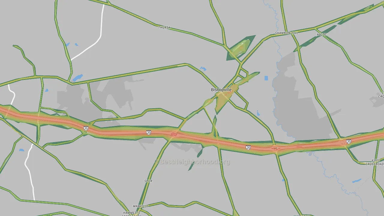 29010, SC Map of Noise Levels in 29010