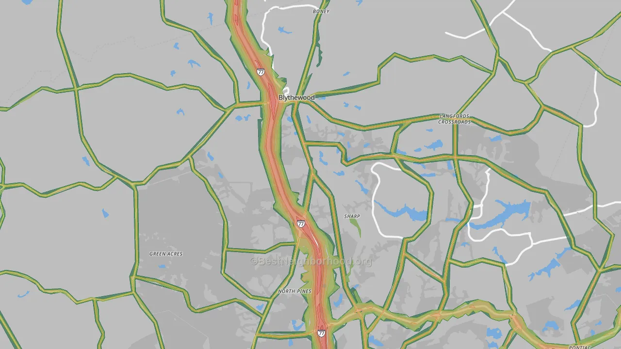 29016, SC Map of Noise Levels in 29016