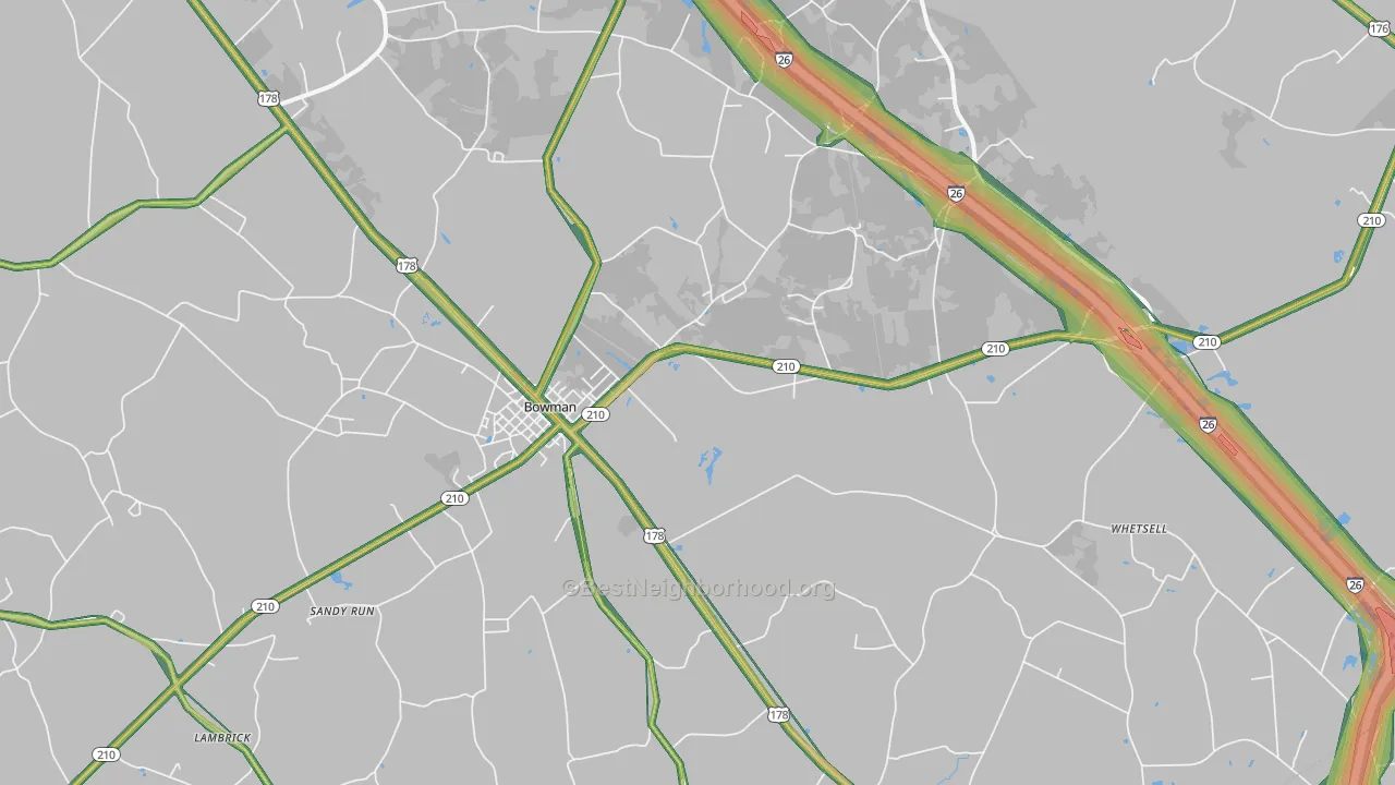 29018, SC Map of Noise Levels in 29018
