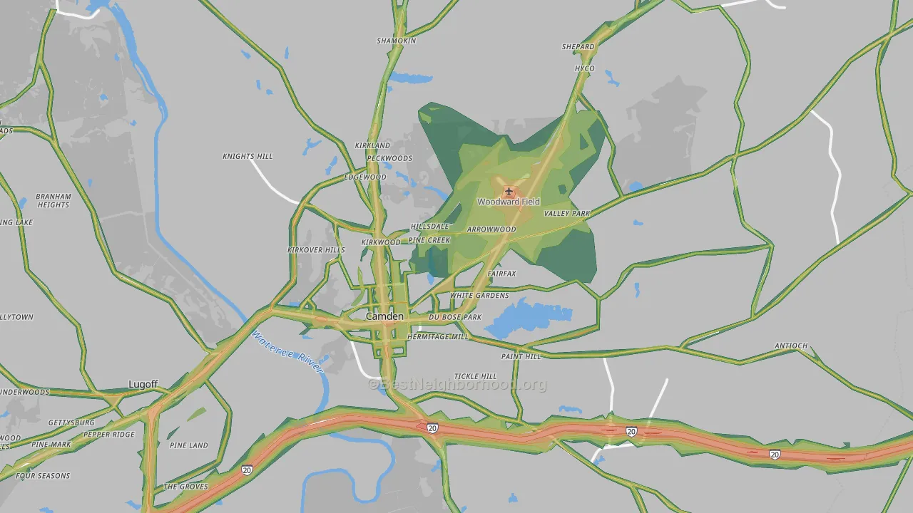29020, SC Map of Noise Levels in 29020
