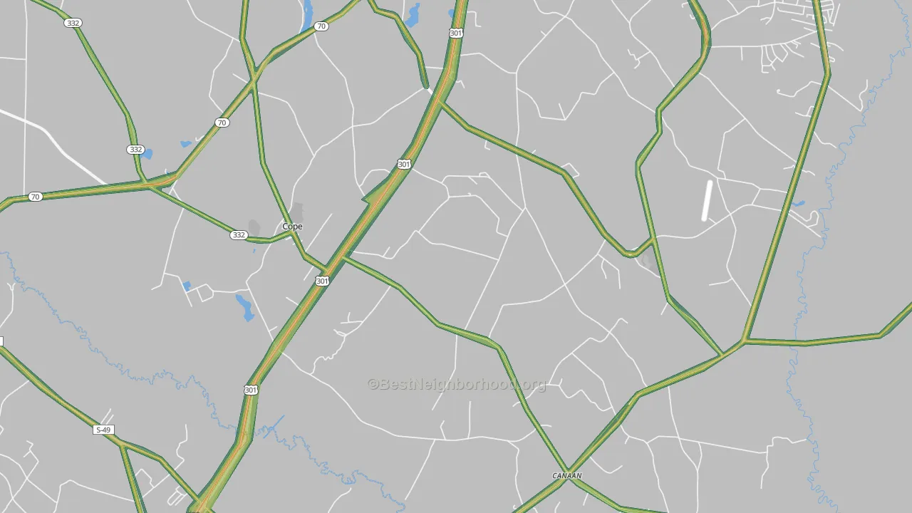 29038, SC Map of Noise Levels in 29038