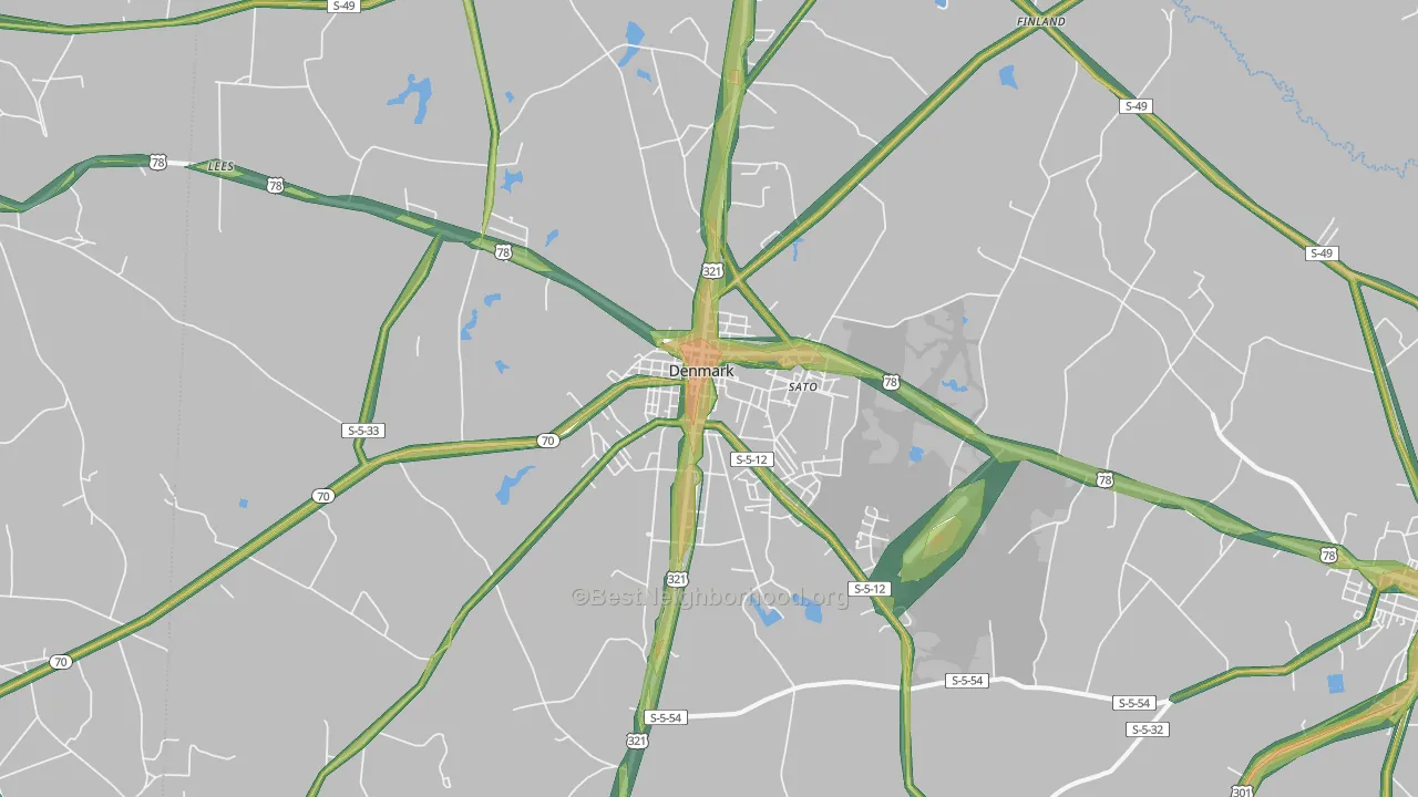 29042, SC Map of Noise Levels in 29042
