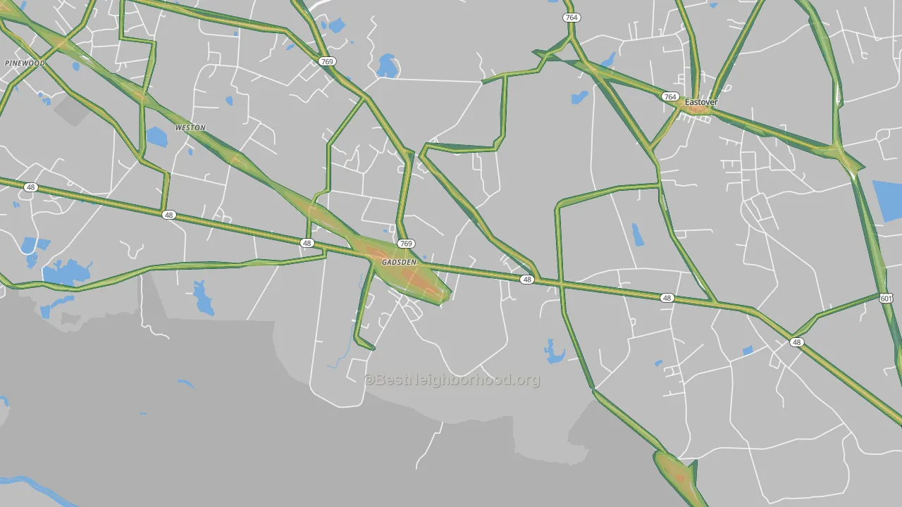 29052, SC Map of Noise Levels in 29052
