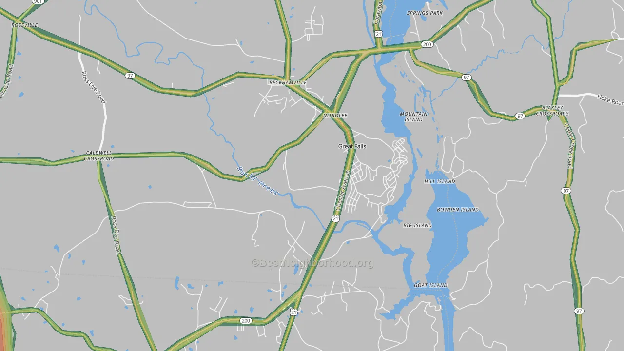 29055, SC Map of Noise Levels in 29055