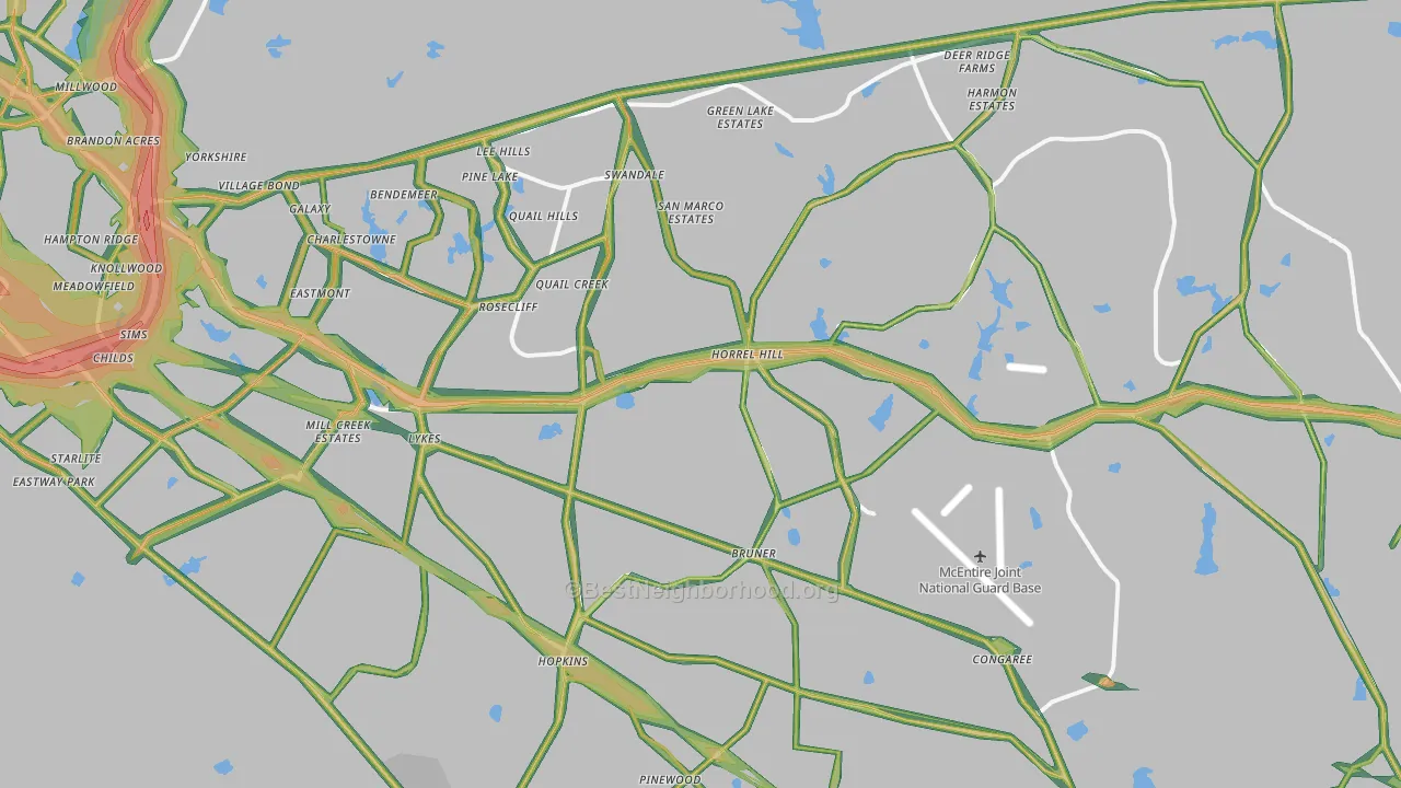 29061, SC Map of Noise Levels in 29061