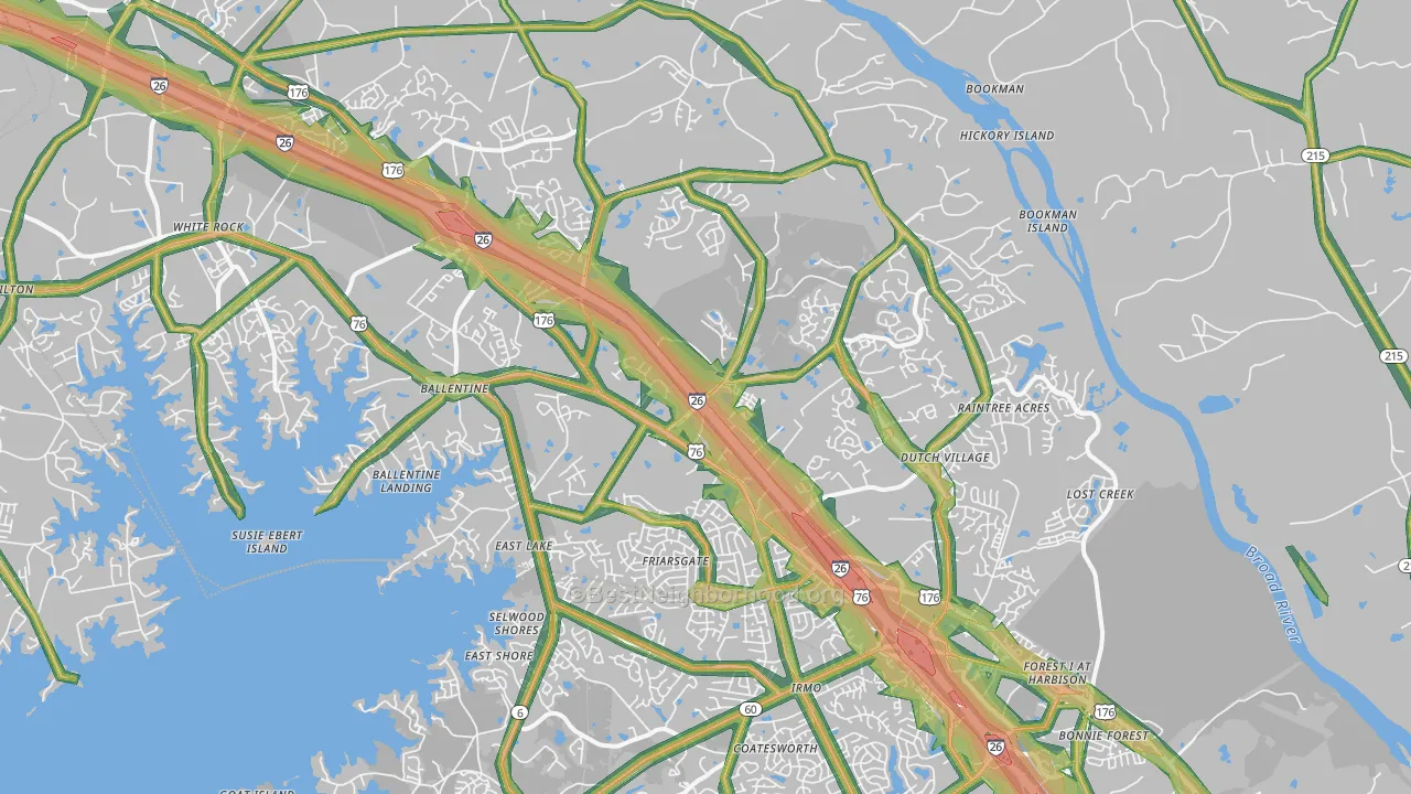 29063, SC Map of Noise Levels in 29063