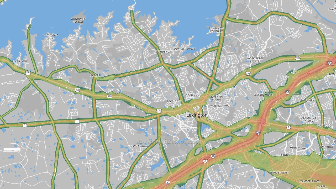 29072, SC Map of Noise Levels in 29072