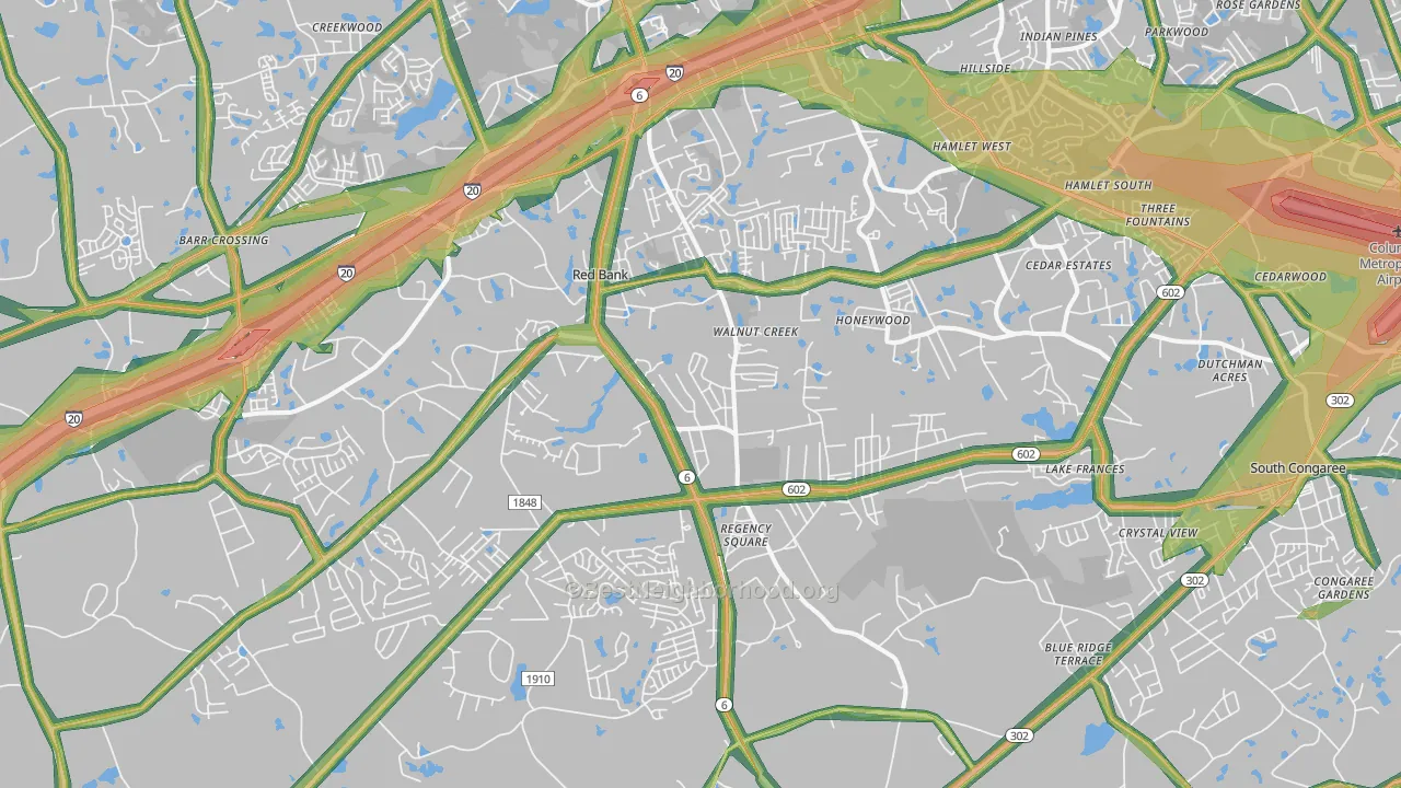 29073, SC Map of Noise Levels in 29073