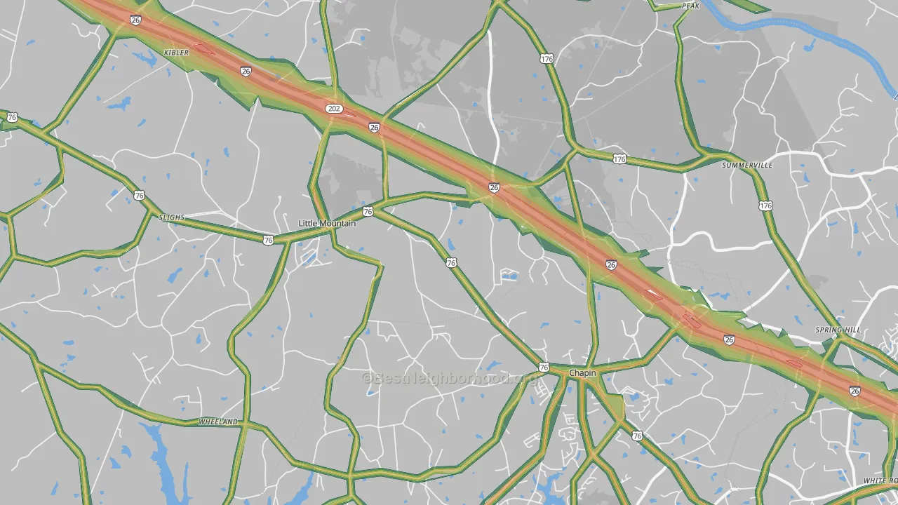 29075, SC Map of Noise Levels in 29075