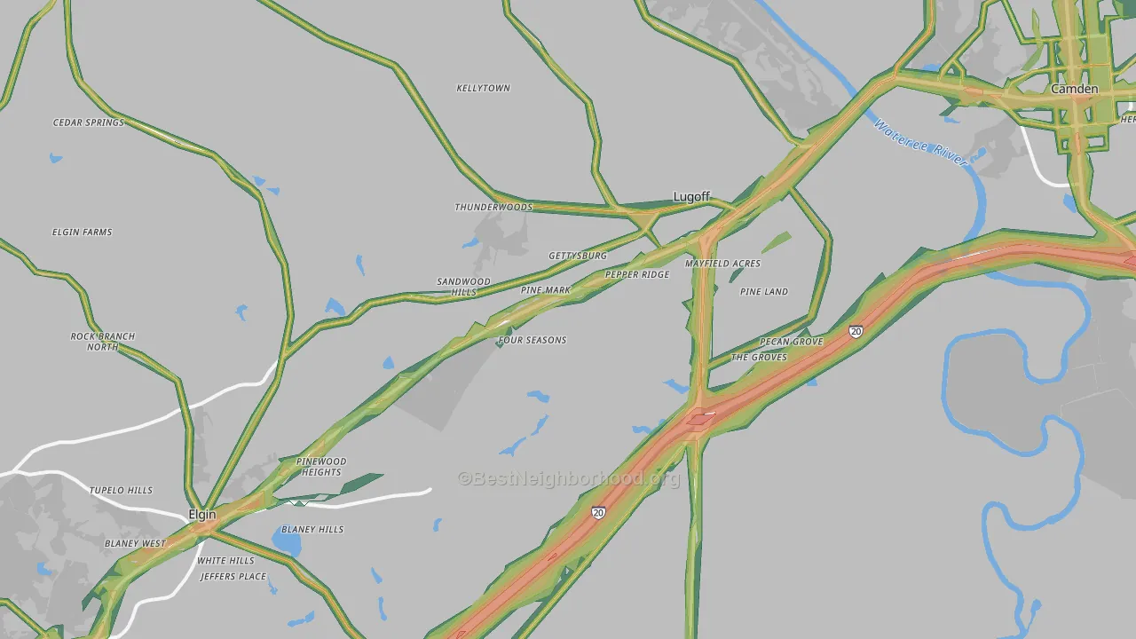 29078, SC Map of Noise Levels in 29078