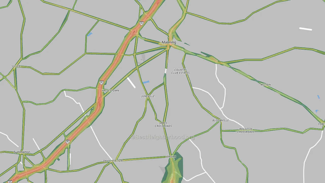 29102, SC Map of Noise Levels in 29102