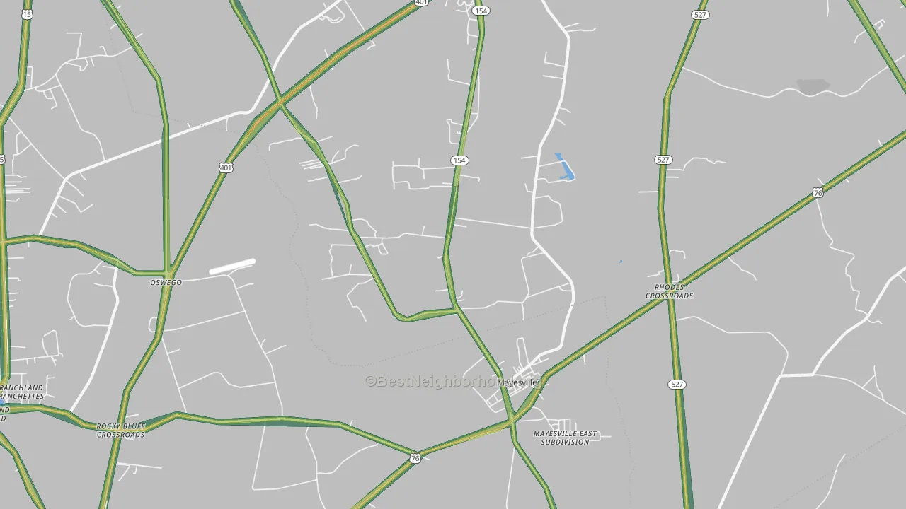 29104, SC Map of Noise Levels in 29104
