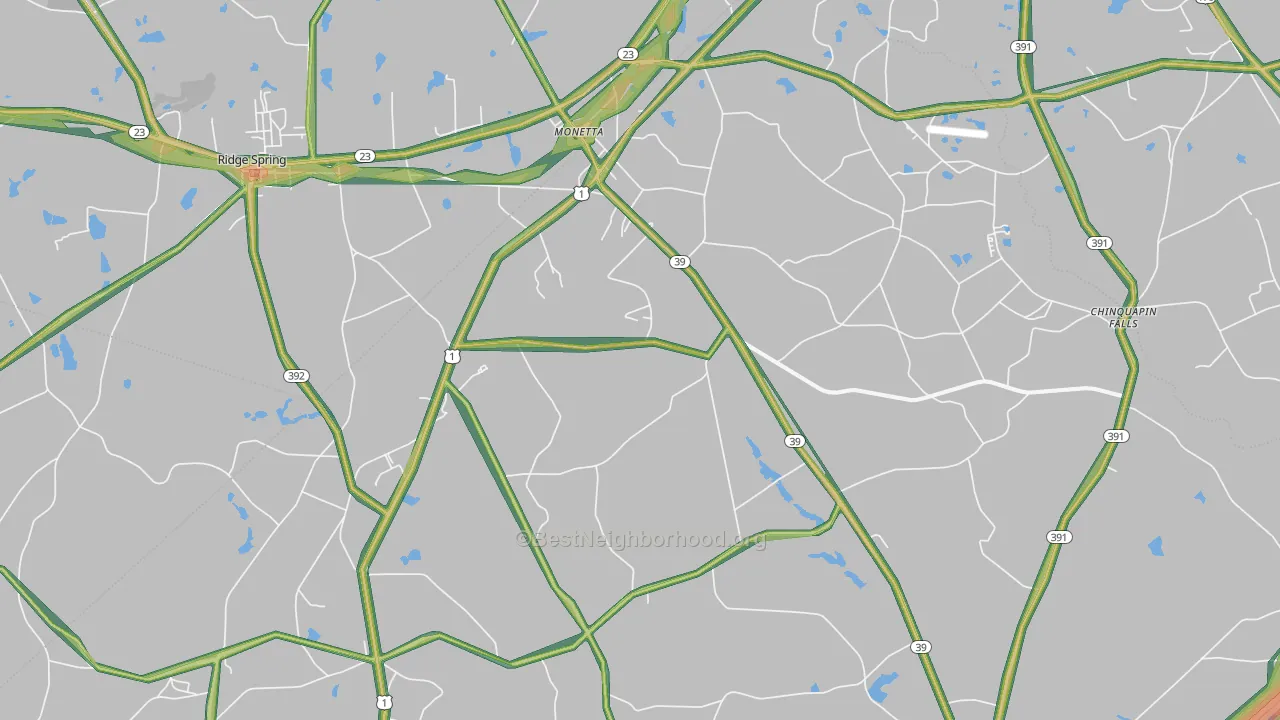 29105, SC Map of Noise Levels in 29105