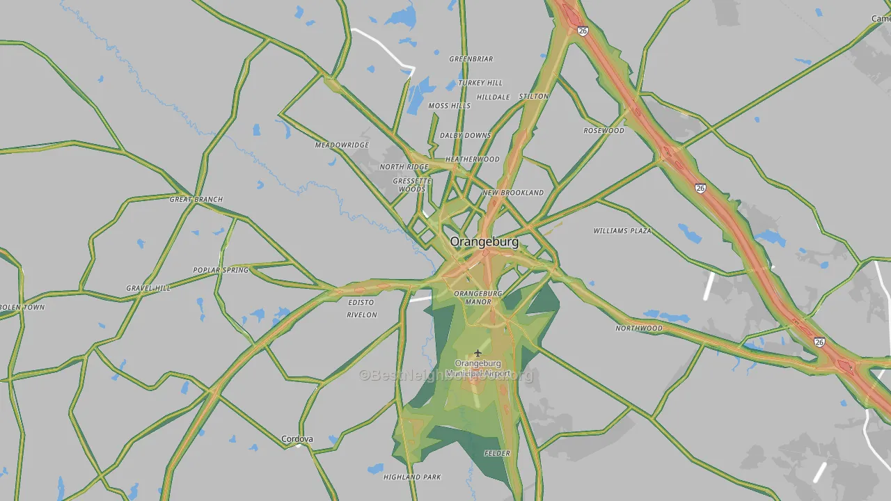 29115, SC Map of Noise Levels in 29115