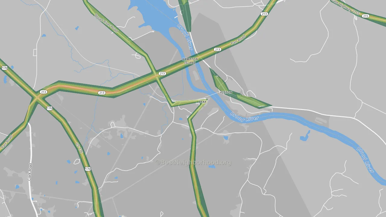 29122, SC Map of Noise Levels in 29122
