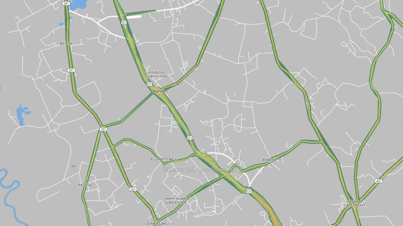 29128, SC Map of Noise Levels in 29128