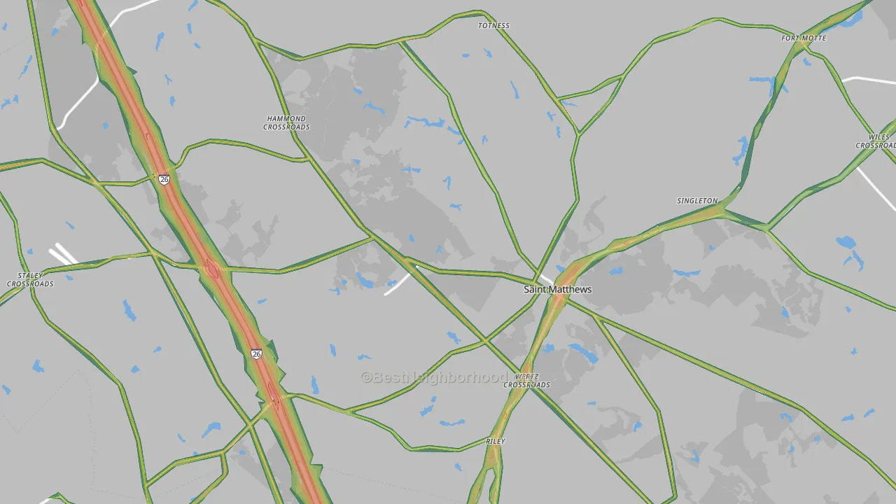 29135, SC Map of Noise Levels in 29135