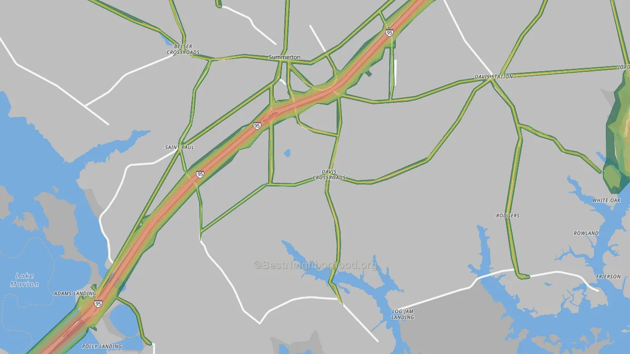 29148, SC Map of Noise Levels in 29148