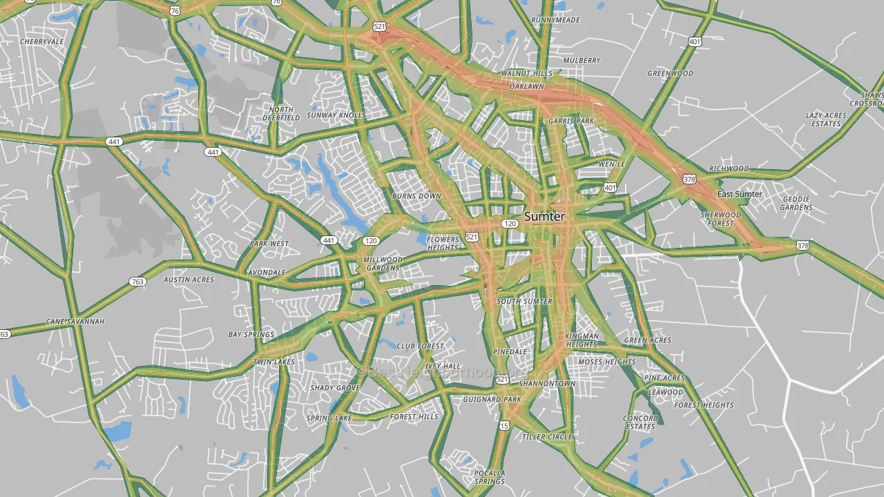 29150, SC Map of Noise Levels in 29150