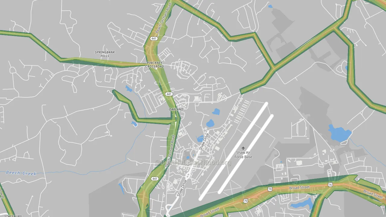 29152, SC Map of Noise Levels in 29152