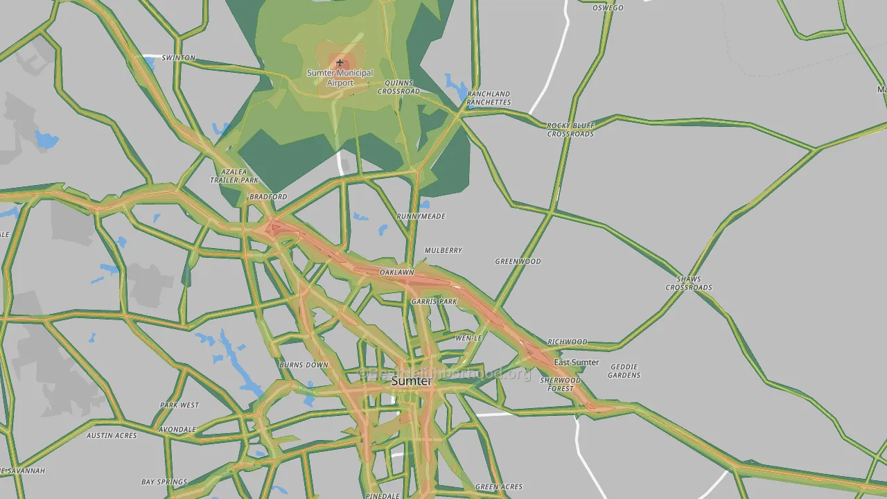 29153, SC Map of Noise Levels in 29153